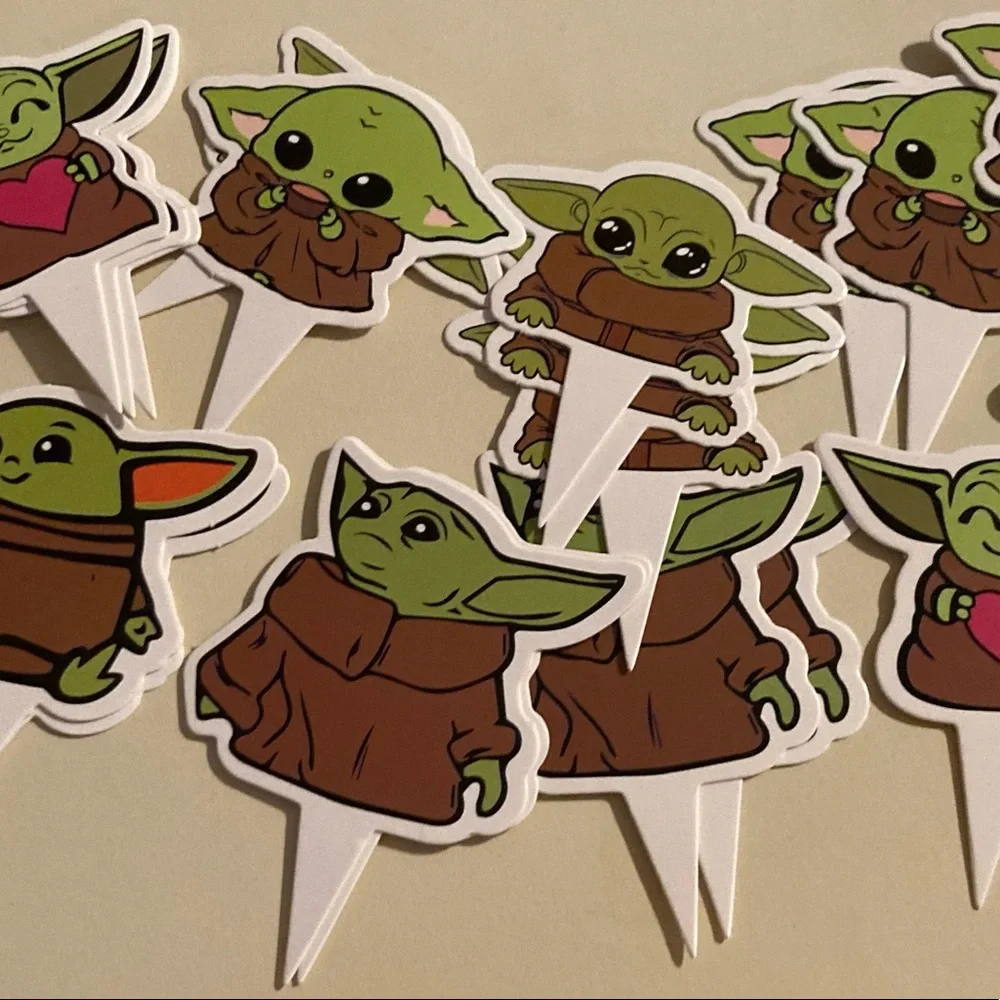 Baby Yoda Cupcake Toppers Set of 2 Packages - 48 plus Cake Topper NEW Star Wars